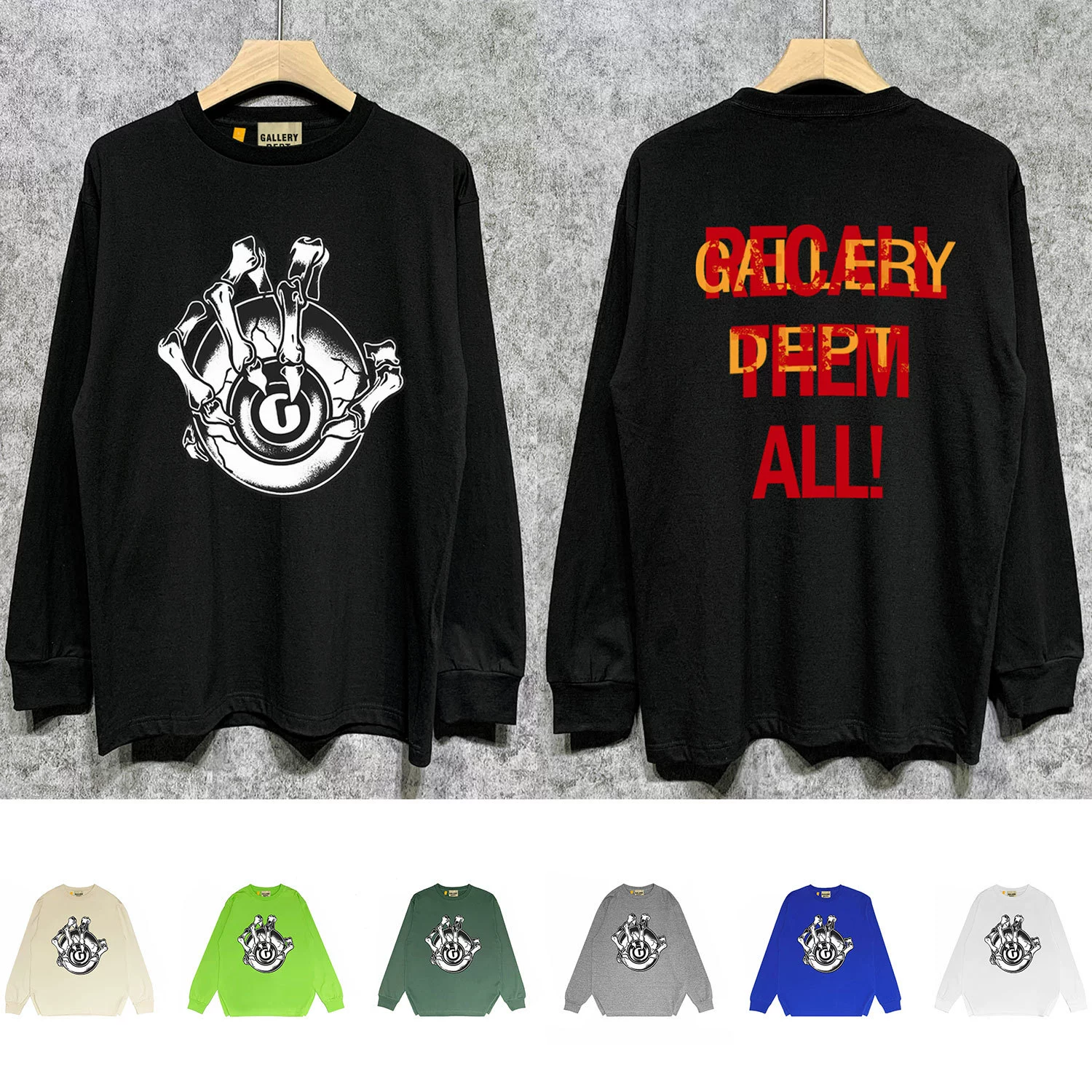 长期有货GALLERY DEPT LONG SLEEVE T SHIRTS欧美潮牌长袖印花T恤