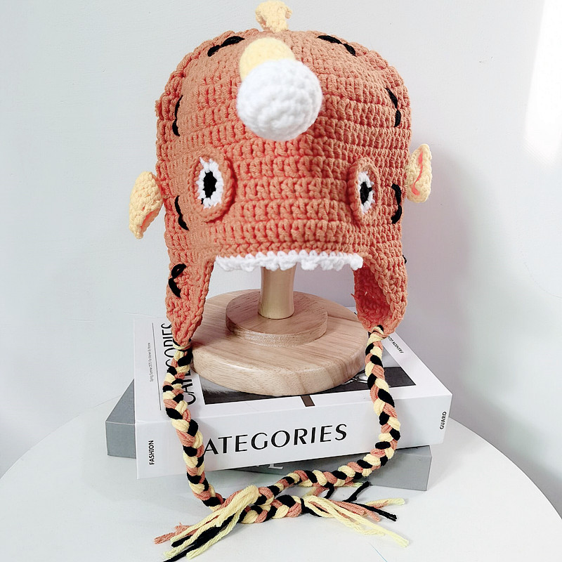 痞幼同款小飞鱼怪物搞怪帽绿色卡通可爱针织毛线帽秋冬个性套头帽