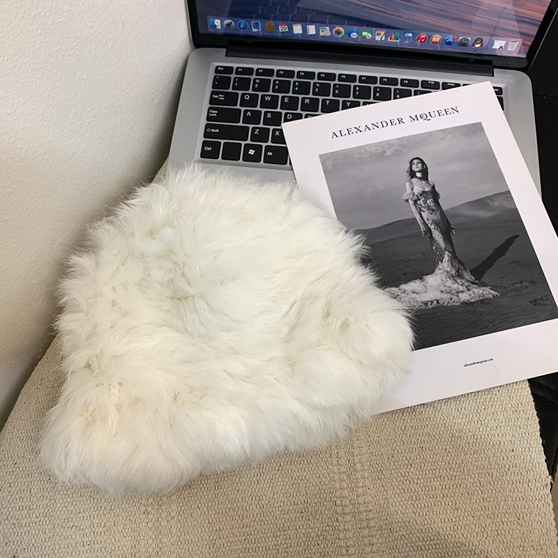 구름토끼털모자-화이트