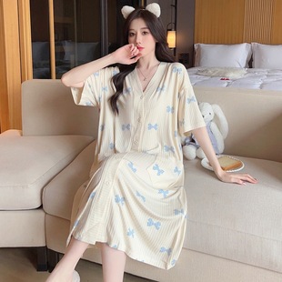 in stock 2025 summer new pregnancy confinement clothing 80.00kg plus size nursing nightgown a generation of postage