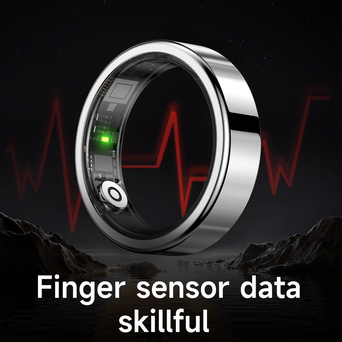 Anillo inteligente transfronterizo frecuencia cardíaca oxígeno sanguíneo sueño detección de salud tecnología negra Bluetooth pulsera deportiva puede cepillar video