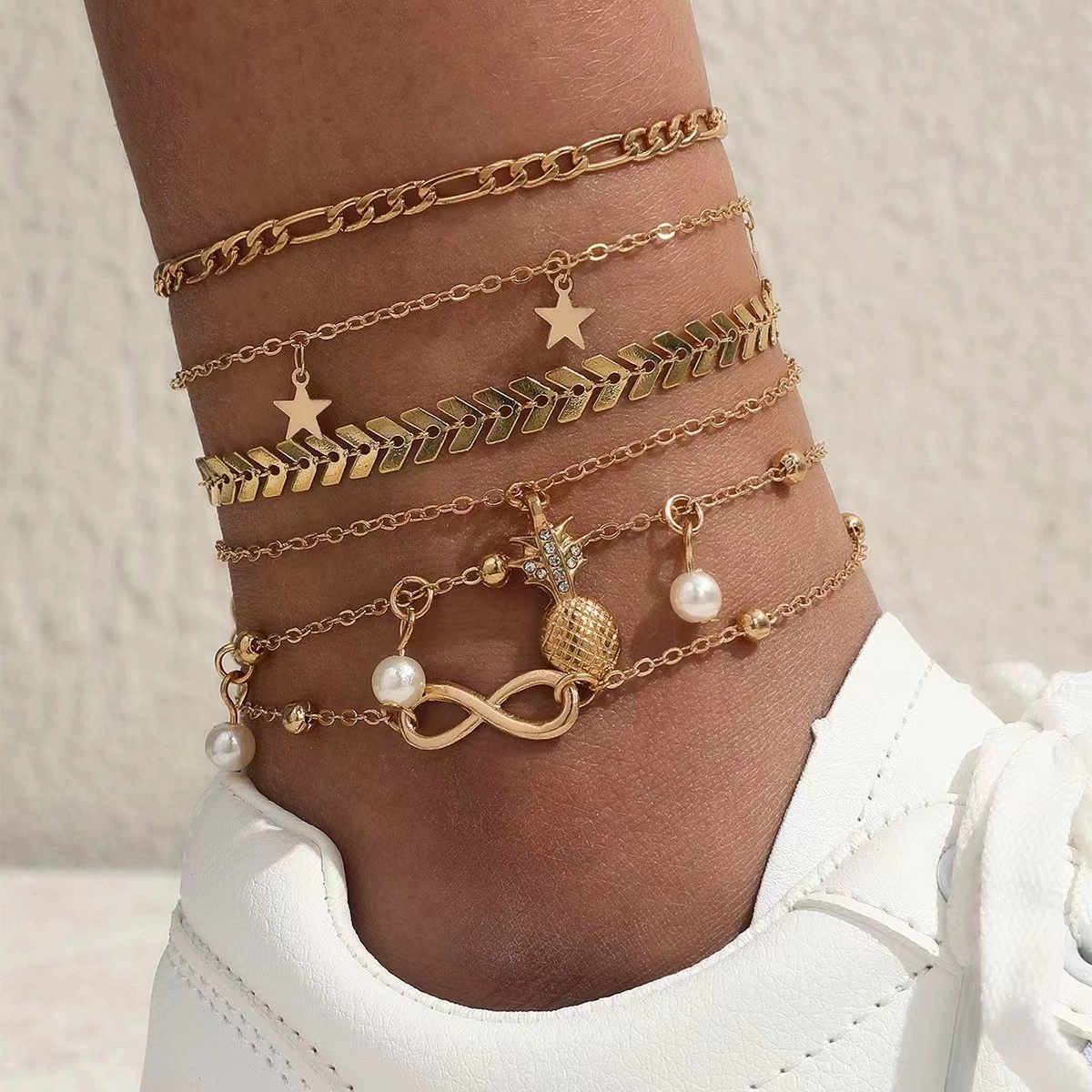 Beach fashionable design ankle bracelet, European style, boho style, simple and elegant design, trend of season