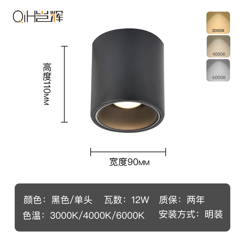 Spotlight de techo led de montaje abierto lámpara de techo COB spotlight luz de entrada pasillo entrada balcón luz del pasillo