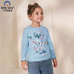 2025 秋の新作女の子プルオーバー長袖 Tシャツ子供長袖 Tシャツ子供長袖トップス Tシャツ