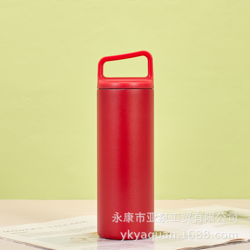 Vacío transfronterizo portátil de boca ancha taza de vacío 304 de acero inoxidable coche recto deportes hervidor portátil taza de regalo