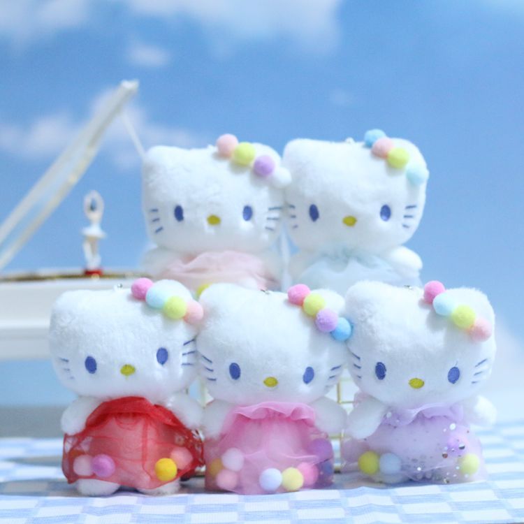 Llavero/colgante para bolso de Hello Kitty, lindo, de dibujos animados, juguete de peluche, gatito, muñeca de trapo.