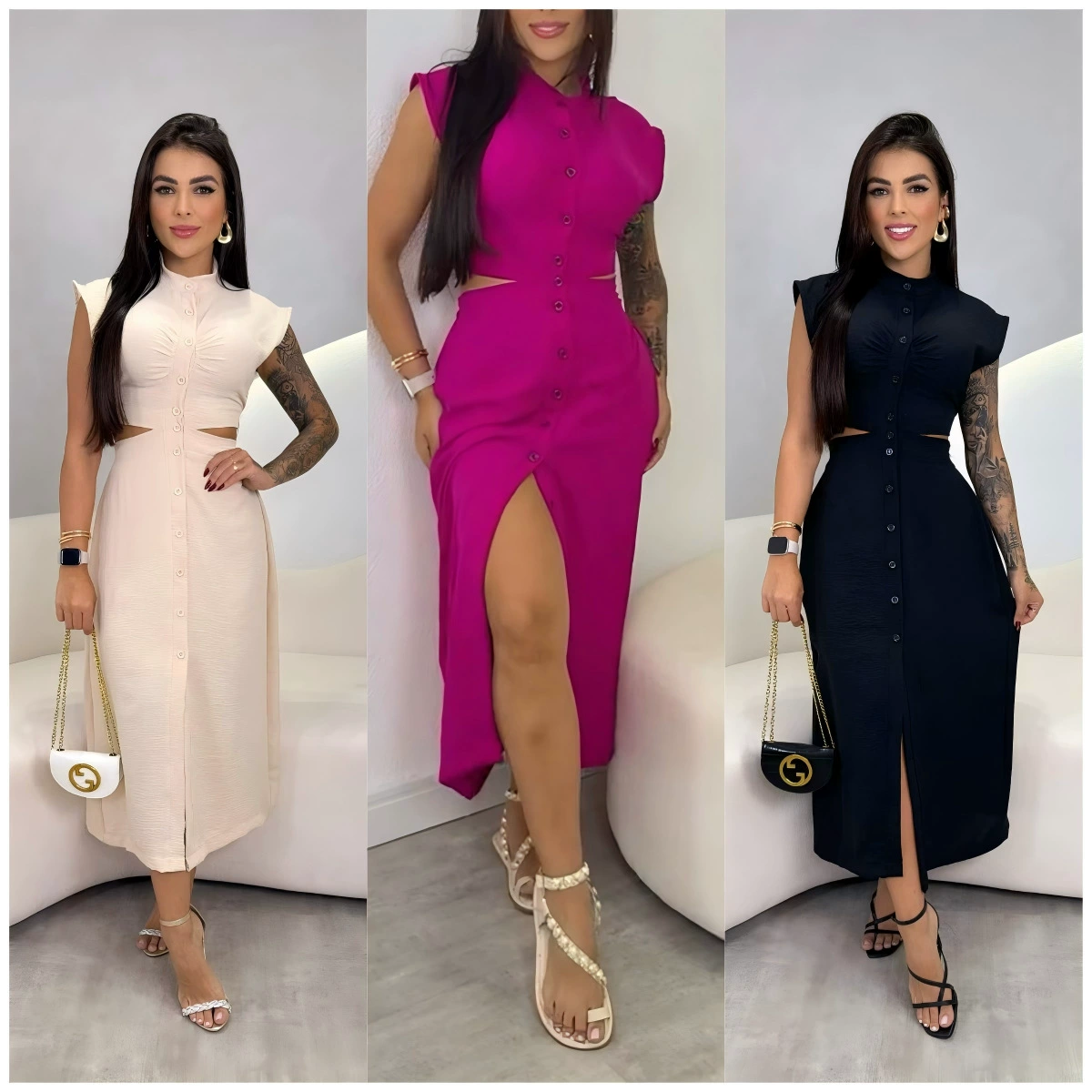 Бренд 2025 весна Лолита свежая и сладкая женская полиэфирная стоячий воротник супер большое платье