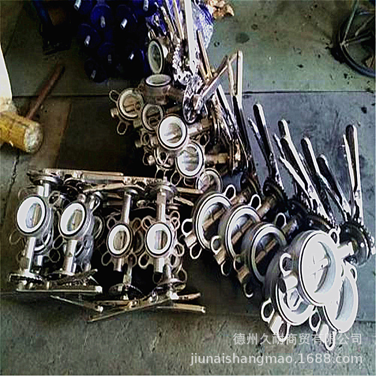 不锈钢对夹蝶阀D71X-16P 天然橡胶胶套硅胶胶套四氟套对夹蝶阀