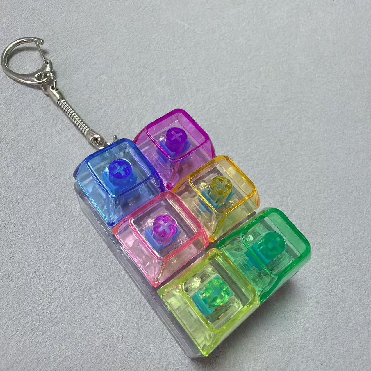 Double row six keys-transparent shell-colorful a