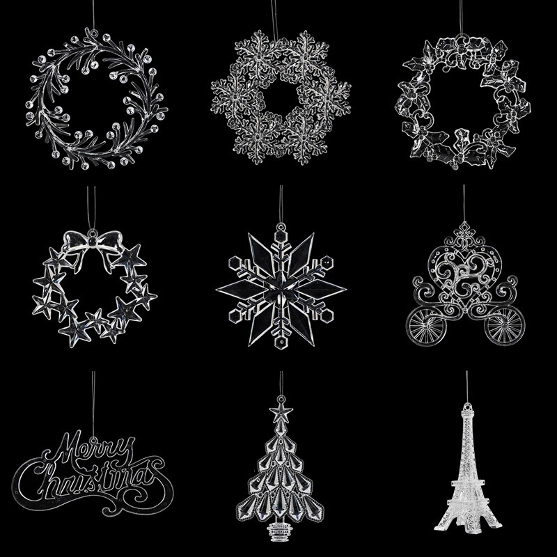 Christmas Snowflake Acrylic Decoration Plastic Crystal Pendant Festive Home DIY Ornament Accessories Festive Elements Christmas Snowflake Acrylic Decoration Plastic Crystal Pendant Festive Home DIY Ornament Accessories Festive Elements