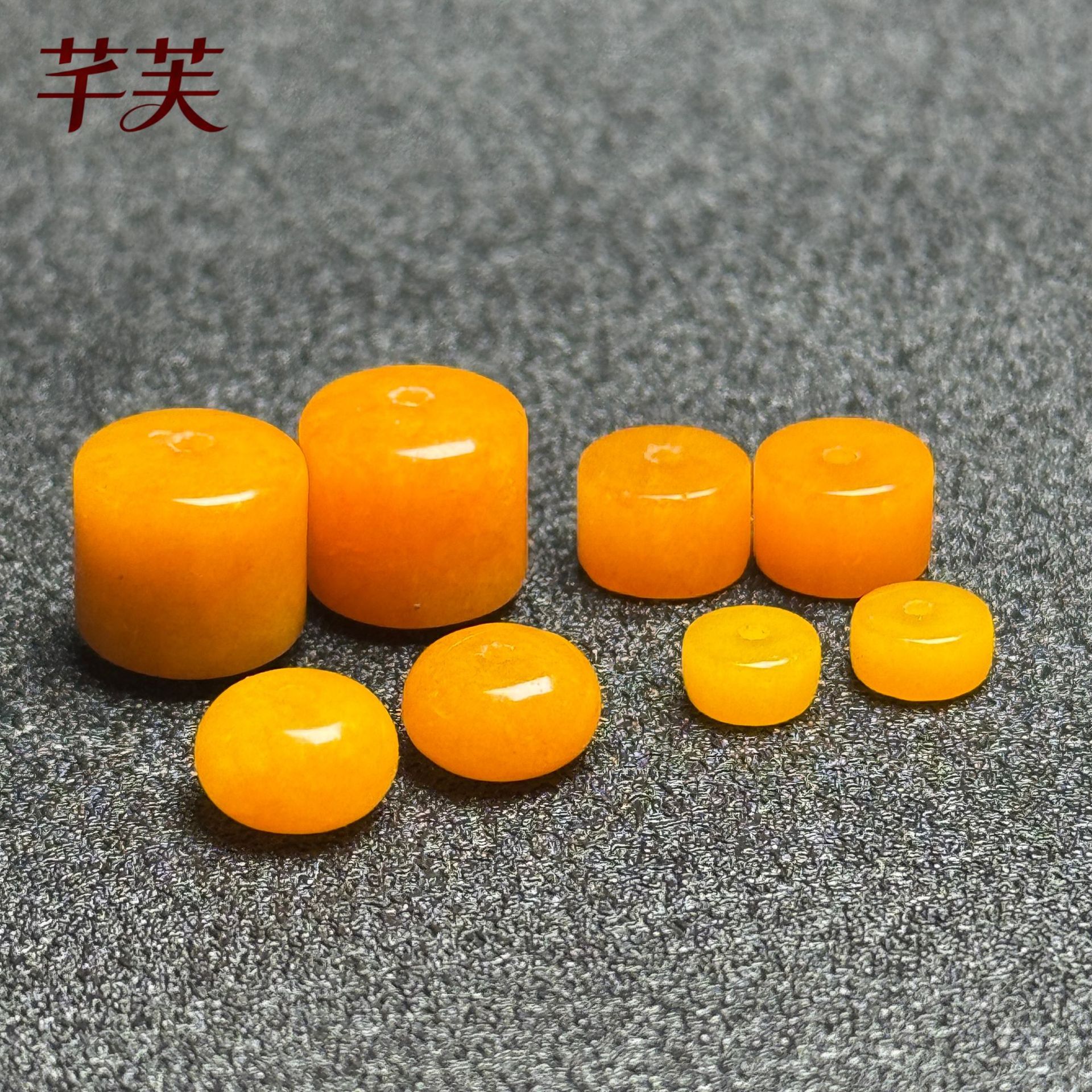 Yellow Beeswax Amber Chalcedony Straight-Cut Barrel Beads Spacer Jewelry Pads Jade DIY Bracelet Necklace Loose Beads