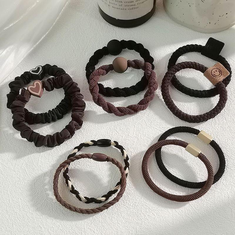 Simple elegante diadema alta banda de goma elástica duradera para el cabello de las niñas cuerda de lazo alta Cola de Caballo banda para el cabello cubierta de cuero tocado