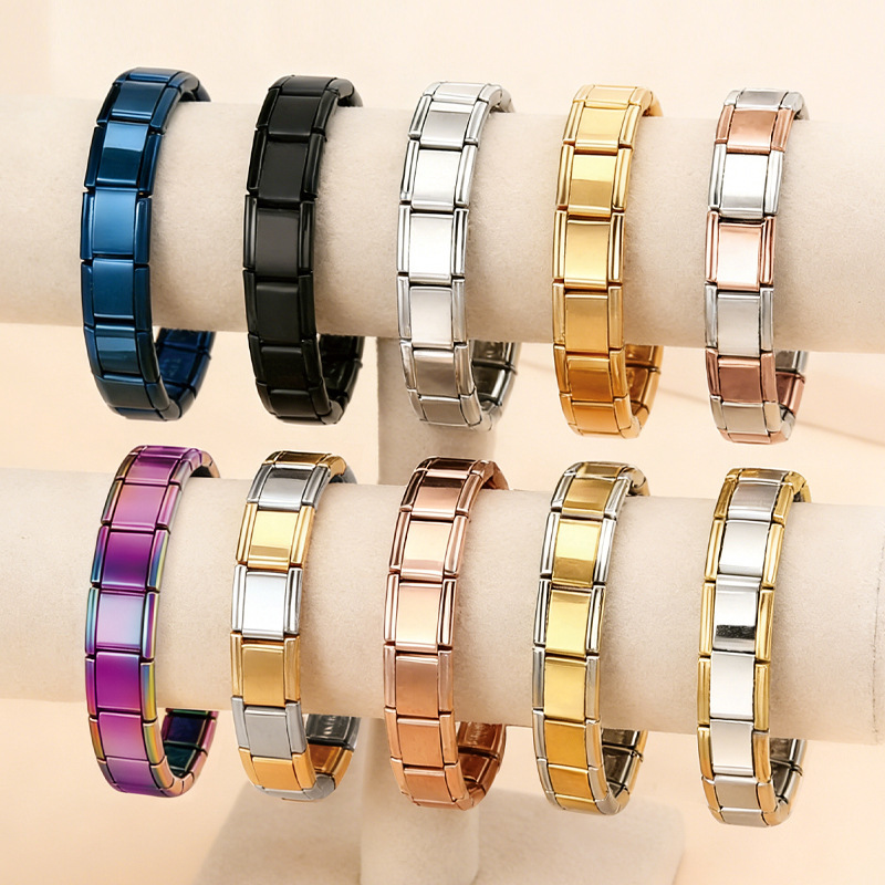 Italian-Style Modular Bracelet Series, Colorful Light Chain Series, Personalized Assembly Chain Strap Connectors Italian-Style Modular Bracelet Series, Colorful Light Chain Series, Personalized Assembly Chain Strap Connectors