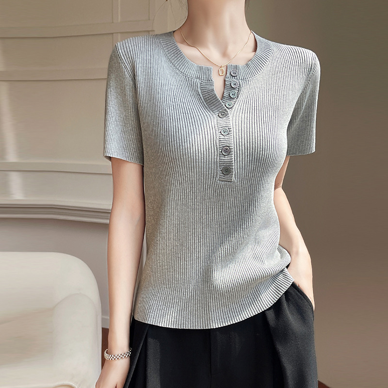 Spring summer silk knitted sweater