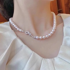 DIY jewelry accessories, pure silver S925 adjustable clasp extended pearl necklace, suitable for pearls 6-10mm, luxurious feel