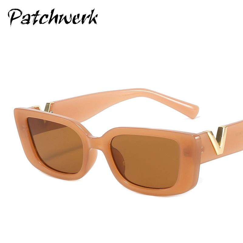 Nouvelles lunettes de soleil, lunettes de soleil hip-hop et rebondissantes, lunettes de soleil à petite monture carrée rétro à la mode pour femmes, lunettes à la mode européennes et américaines_voghion.com