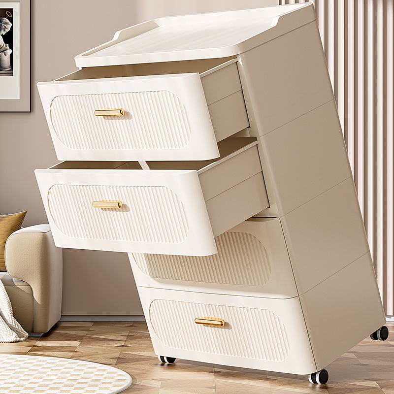 クロスボーダー厚みのあるフロア引き出し型キャスター付き収納キャビネットリビングルーム寝室収納整理キャビネット大容量ホームキャビネット