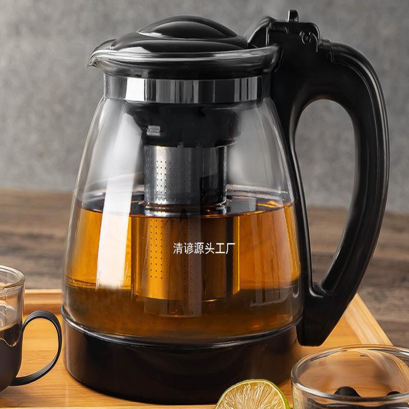 家用大容量玻璃茶壶套装茶杯带滤网耐高温水壶泡茶花茶壶茶具冲茶