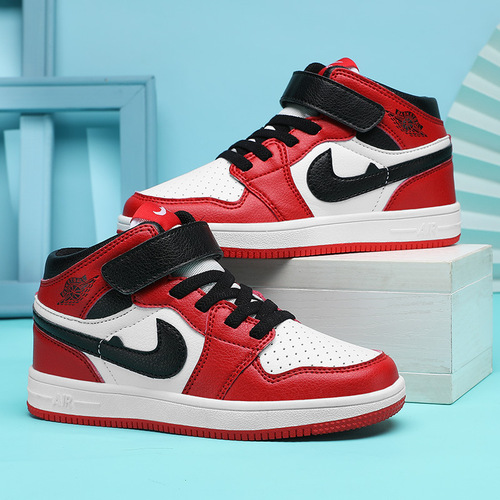 AJ children's men's shoes high-top Air Force 1 basketball shoes anti-skid shoes medium and large children's shoes female students versatile sports shoes