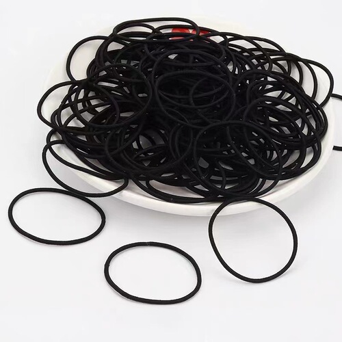 Simple thin hair ring, high elasticity and durability, hair tie, rubber band, women's hair tie, black hair rope, small leather case
