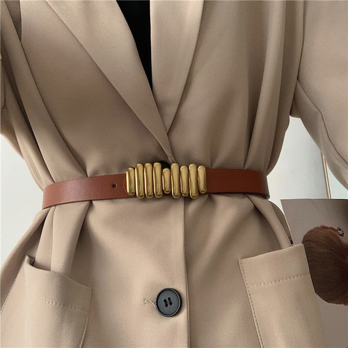 Summer European and American suit belt for women, versatile decorative shirt, coat girdle, retro fashion black belt