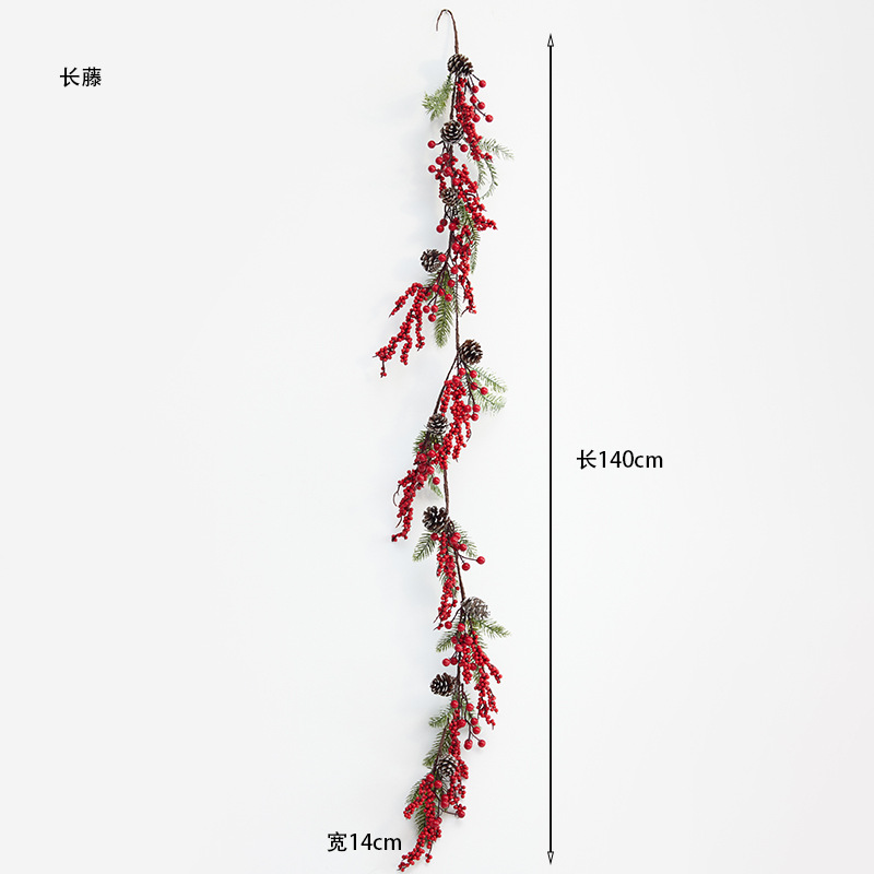 Navidad frutas rojas frutas blancas pinos imitación flores de Navidad decoración de Navidad accesorios colgantes de árbol de Navidad