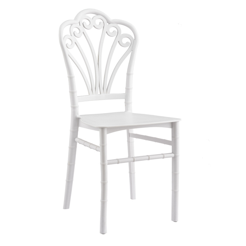 Silla de plástico minimalista moderna para banquetes y bodas al aire libre, silla de comedor blanca con respaldo alto, apilable.