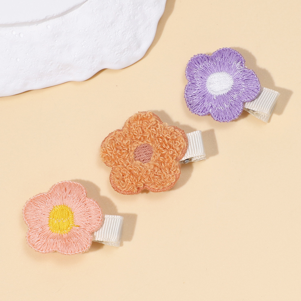 Foreign trade new children's hairpin European and American cute baby five-petal flower side clip girl's flower does not hurt hair full bag hairpin_voghion.com