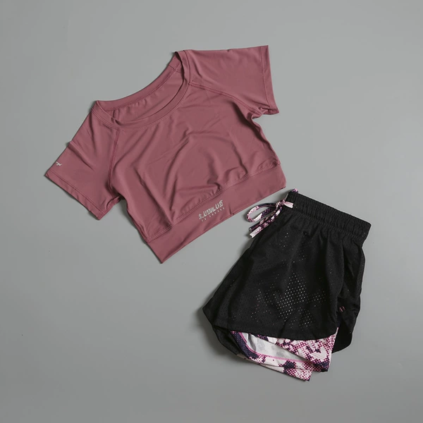 ↤↤↤Watermelon red short sleeves + starry sky rose shorts↦↦↦