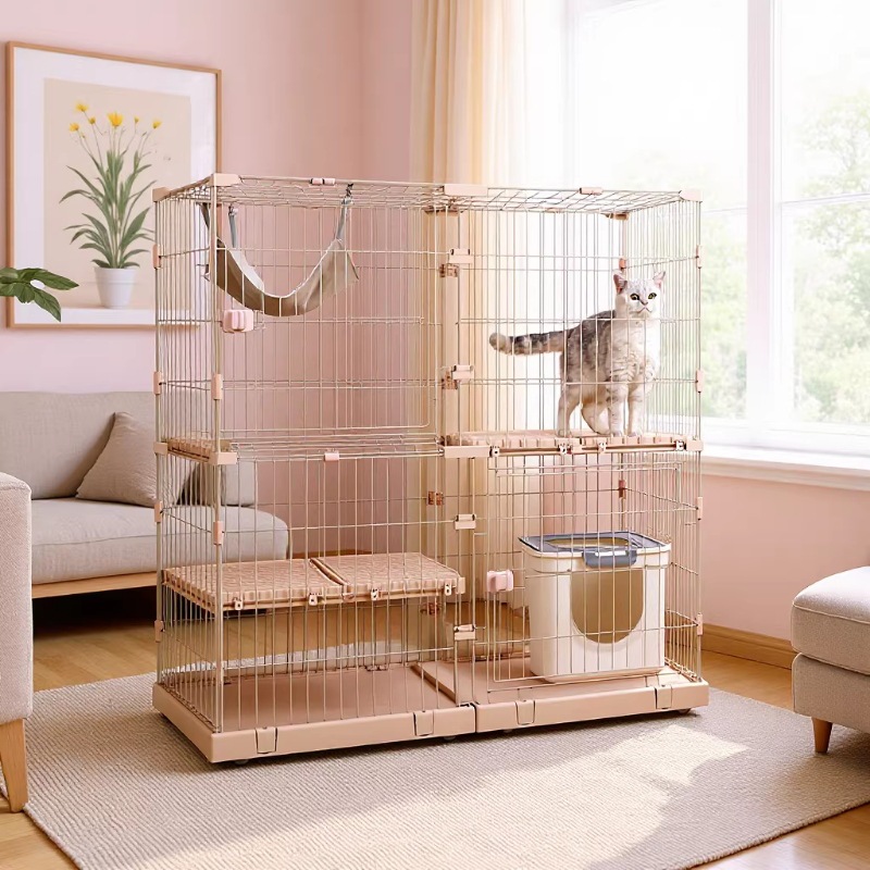 Chuangyi 고양이 케이지 홈 실내 빌라 슈퍼 무료 공간 고양이 고양이 고양이 집 고양이 하우스 고양이 집 고양이 집 무료