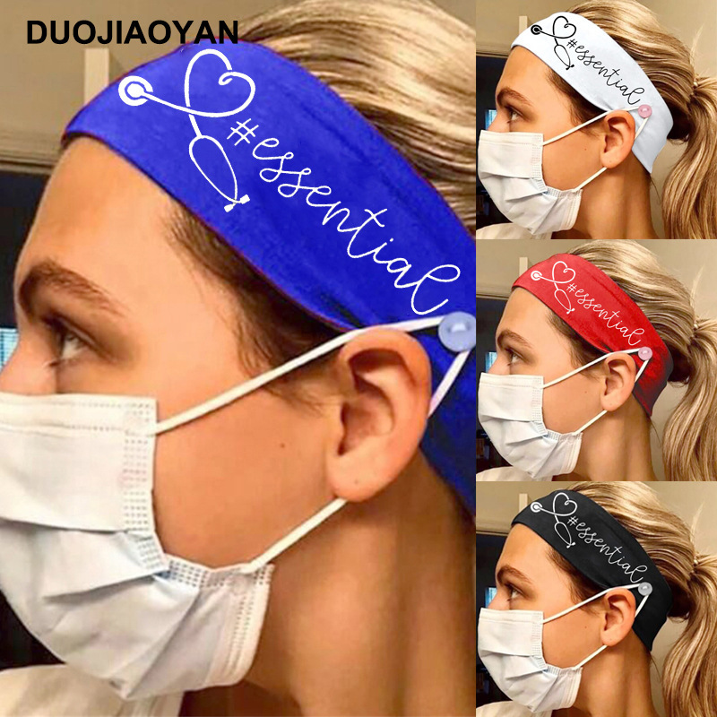 Creativo nuevo estilo europeo y americano de seda de leche elástica estetoscopio anti-trol patrón banda para el cabello de ala ancha banda para la cabeza de enfermera