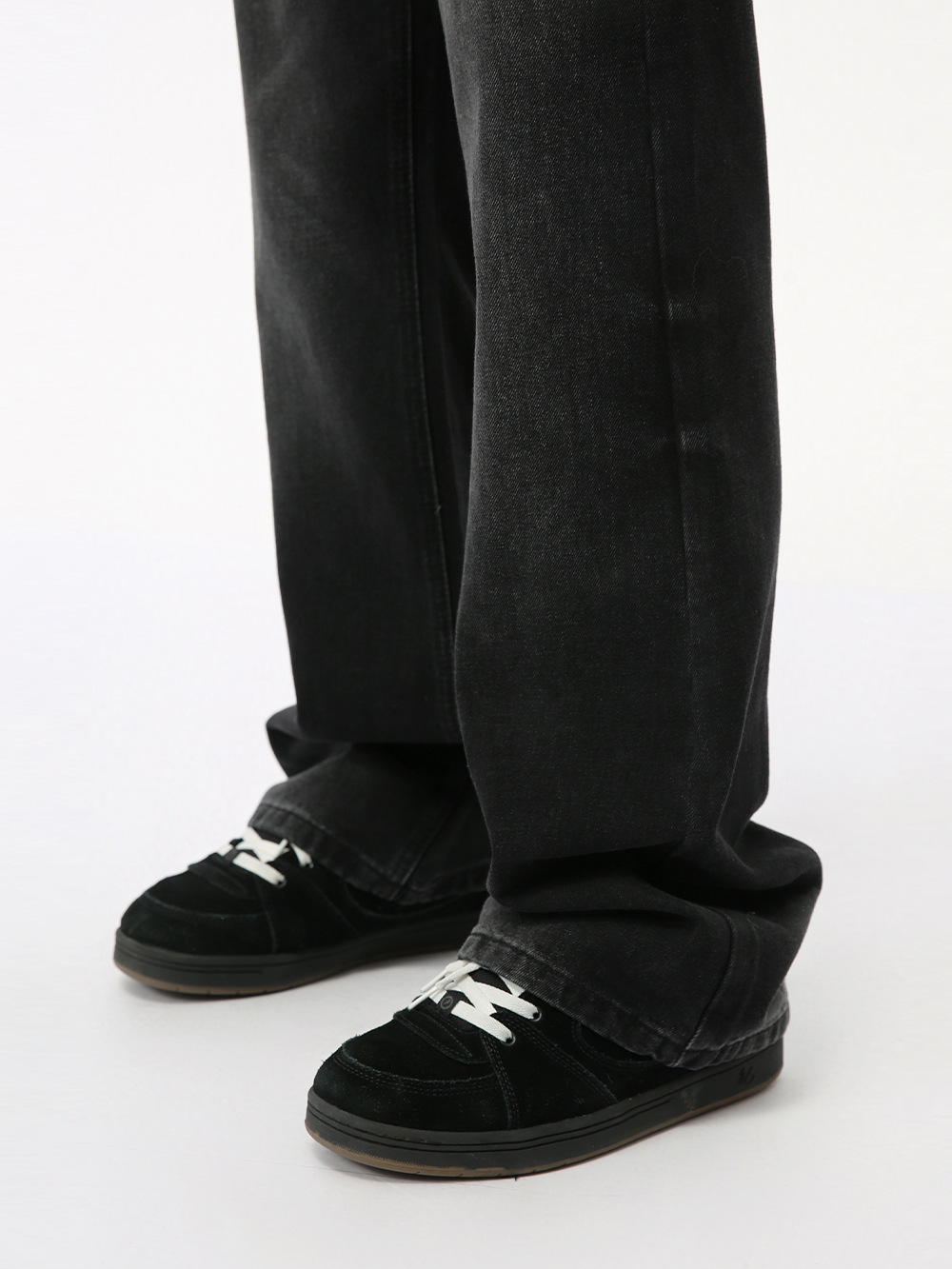 MTLCLOTHES Hombres| High Street American Vibe Retro Micro-Related Grey Negro Lavable Pantalones Jeans