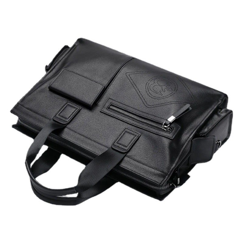 Genuine Leather Men's Casual Men's Briefcase Fashionable Cowhide Computer Bag Business Large Capacity Crossbody Men's Handbag