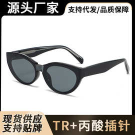 2025新款猫眼TR墨镜女时尚高级感插针太阳眼镜02一体片潮流太阳镜