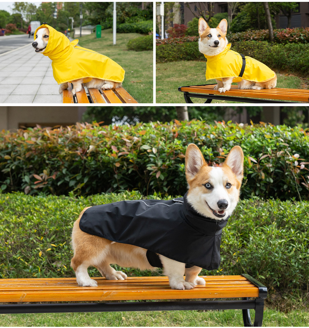 Simple Solid Color Outdoor Waterproof Pet Dog Raincoat display picture 1