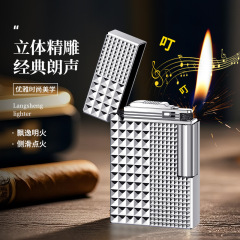 网红防风打火机充气创意砂轮高档钢音朗声滑轮明火送男友金属