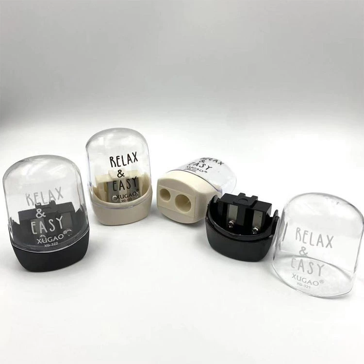 Творческая точилка для карандашей канцелярские принадлежности для начальной школы небольшой размер двойное отверстие Удобная точилка для карандашей ручная точилка для карандашей может печатать логотип