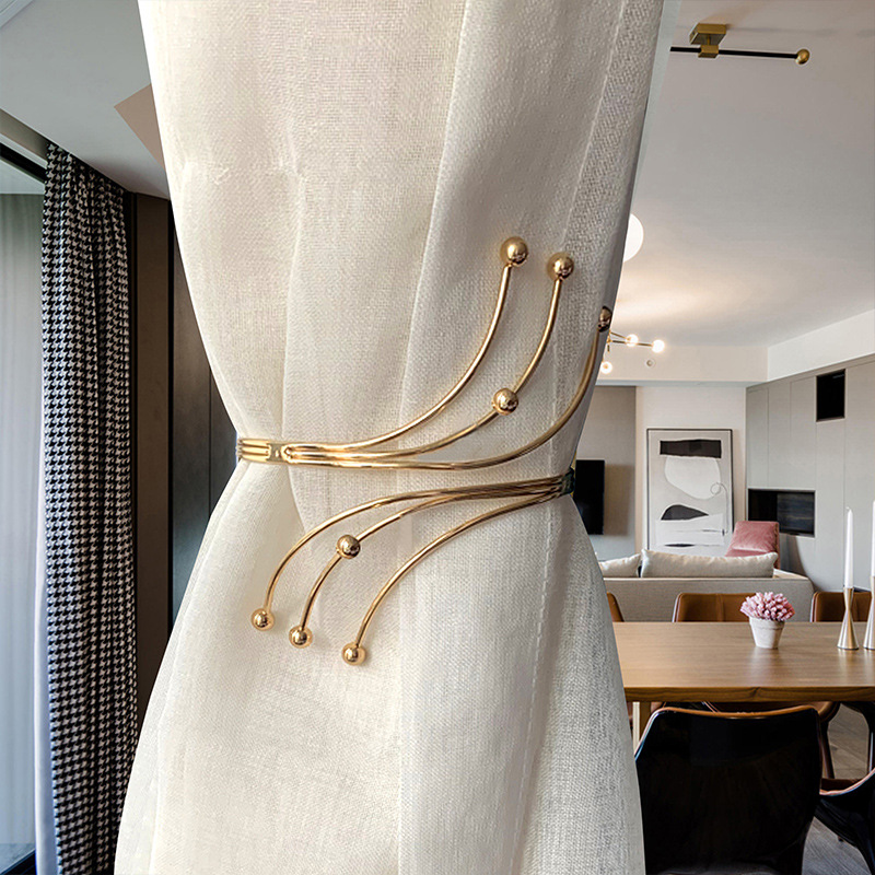Luz simple de lujo clip de cortina de metal sala de estar universo Cortina de estrella cuerda de cortina sin perforar anillo de cortina hebilla Correa