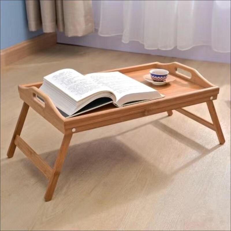 Bamboo Japanese-style foldable simple breakfast tray rectangular bamboo tray lazy computer lap table