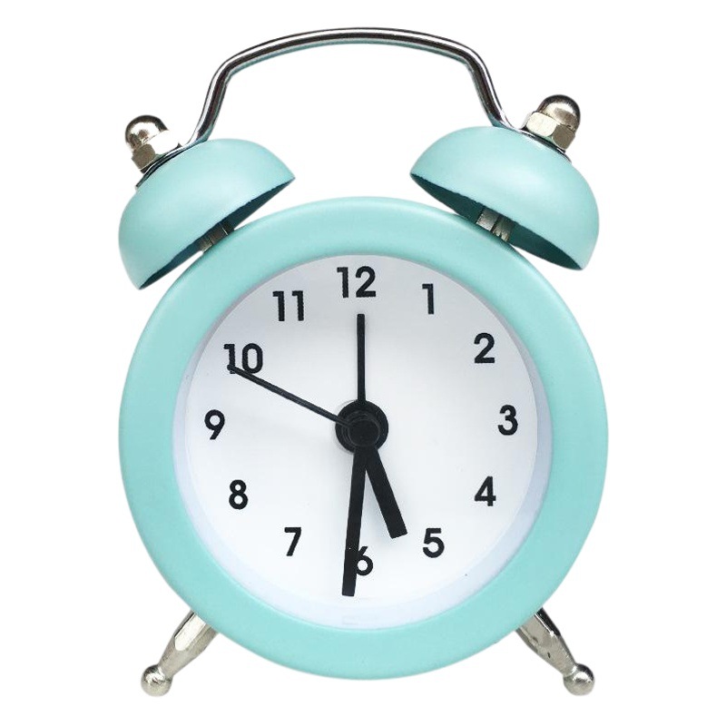 Fábrica al por mayor Mini metal despertador lindo creativo novedad 5cm mango reloj con logo despertador