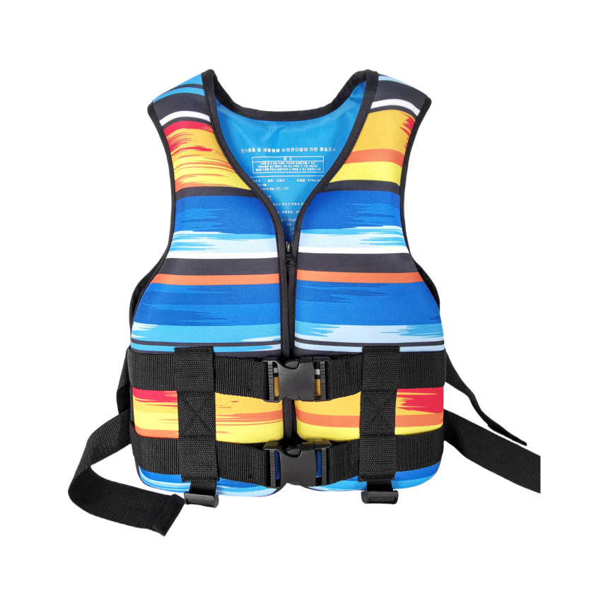 批发儿童游泳背心便携式户外水域游玩救生马甲大浮力彩色救生衣
