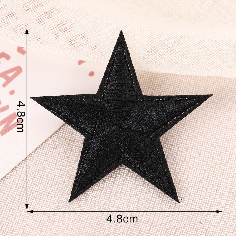 ミニかわいい五芒星刺繍パッチステッカー縫製不要シームレス修理自己粘着刺繍ステッカー衣類装飾布ステッカー|undefined