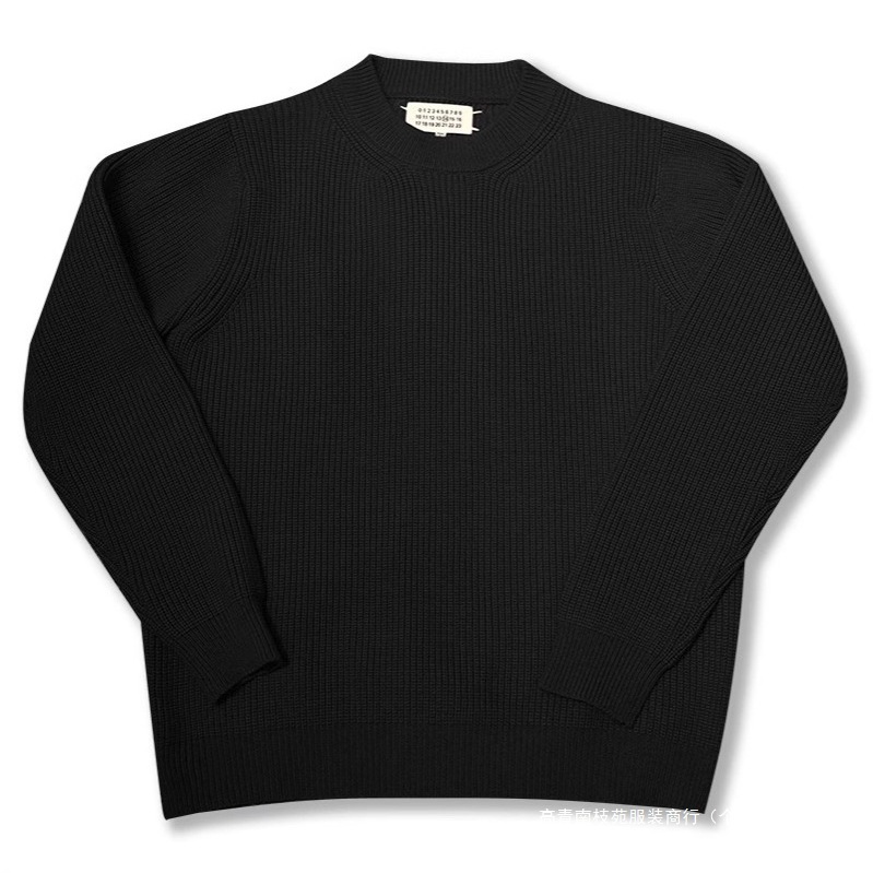 2024 New Pure Color Round Neck Loose Knitwear Fashion Trendy Long-Sleeved Men's and Women's Knitwear Off-White Dark Gray