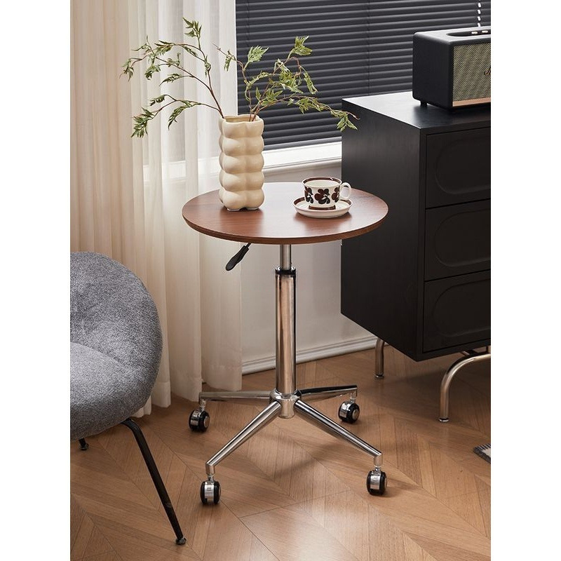 Medieval Style Coffee Table, Small Table, Simple Modern Small Round Table, Sofa Side Table, Cart, Liftable Side Table, Mobile Coffee Table