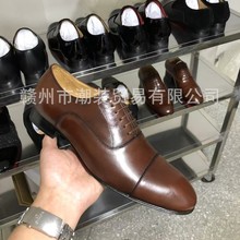 cl andgz红底鞋棕色擦色牛皮正装皮鞋乐福鞋婚鞋德比鞋牛津鞋男鞋