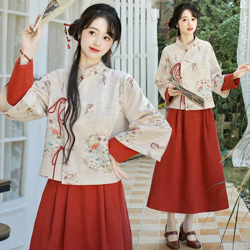 Реальна новая китайская мода Luo Shen с диагональным воротником