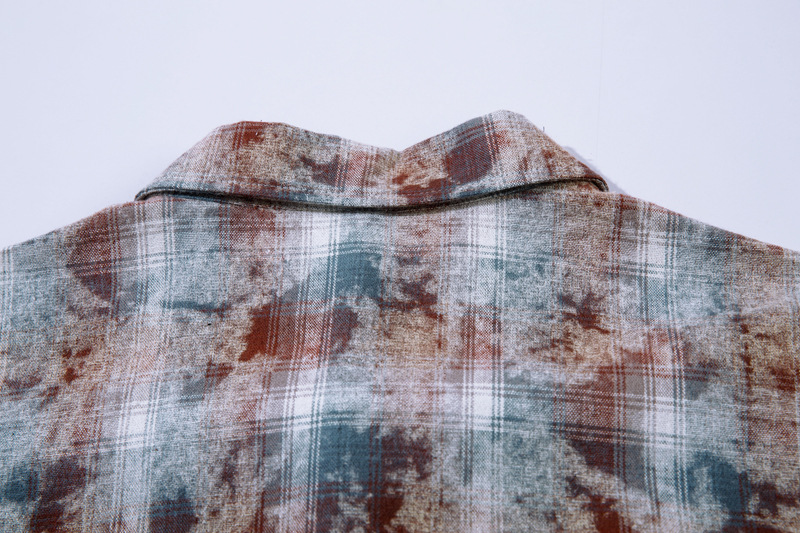 Herrenbekleidung Street Vintage Tie-Dye Plaid Loose Shirt Trendy Brandneues Jugend Casual All-Match-Shirt_voghion.com