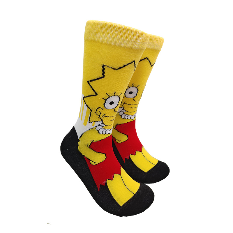 Calcetines de media pantorrilla a la moda con diseño de dibujos animados, creativos y personalizados, de algodón jacquard, de Suri Knitting, suministro transfronterizo.