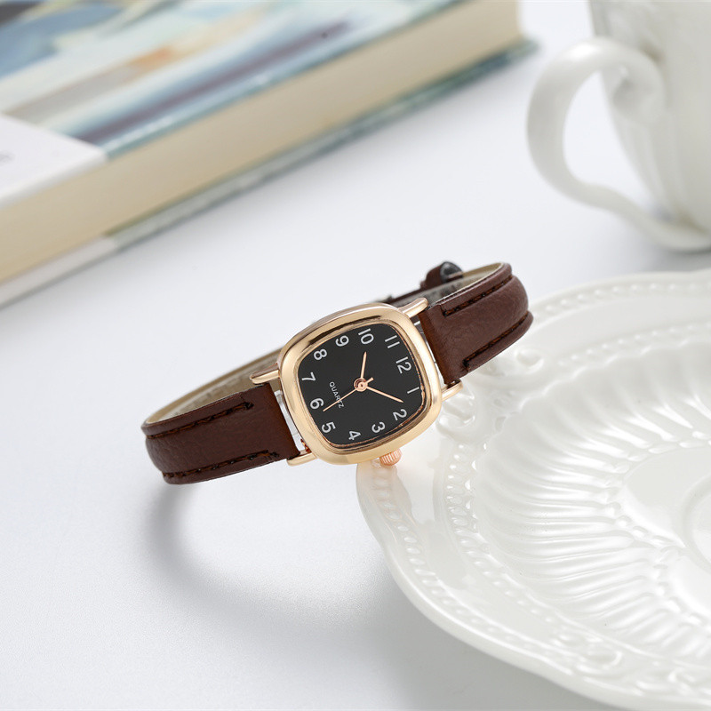 Square plate belt artistic retro women's watch Korean style niche fashion women's quartz watch fashion all-match women's watch_voghion.com