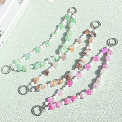 網紅手機鏈條雙鏈DIY亞克力串珠直播公仔珠鏈鑰匙扣箱包車載掛飾